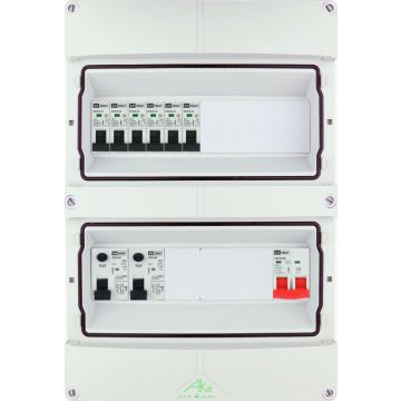 EMAT Schneider waterdichte (IP55) groepenkast 6 groepen 1 fase 250x370 (BxH)