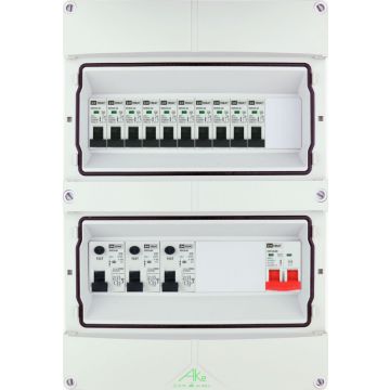 EMAT Schneider waterdichte (IP55) groepenkast 10 groepen 1 fase 250x370 (BxH) 