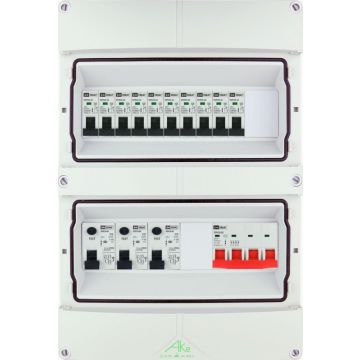 EMAT Schneider waterdichte (IP55) groepenkast 10 groepen 3 fase 250x370 (BxH)