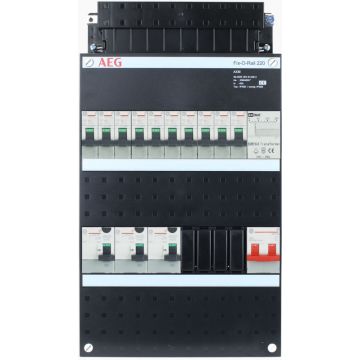 AEG groepenkast 10 groepen + beltrafo 1 fase 220x390 (BxH)