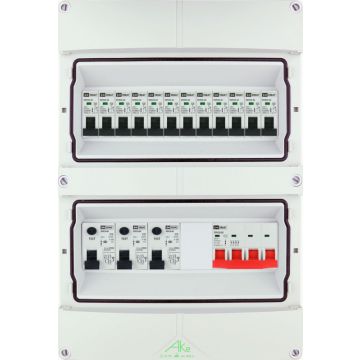 EMAT Schneider waterdichte (IP55) groepenkast 12 groepen 3 fase 250x370 (BxH) 