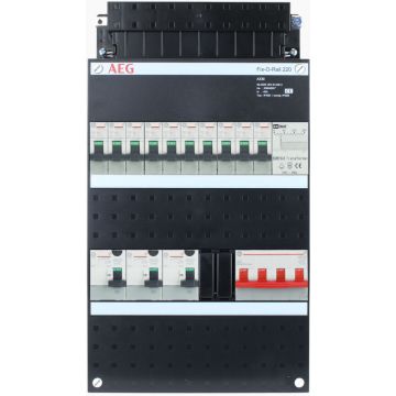 AEG groepenkast 10 groepen + beltrafo 3 fase 220x390 (BxH)