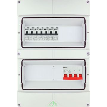 EMAT Schneider waterdichte (IP55) groepenkast 7 aardlekautomaten 3 fase 250x370 (BxH) 