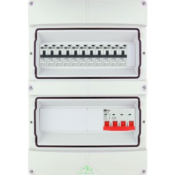 EMAT Schneider waterdichte (IP55) groepenkast 11 aardlekautomaten 3 fase 250x370 (BxH) 