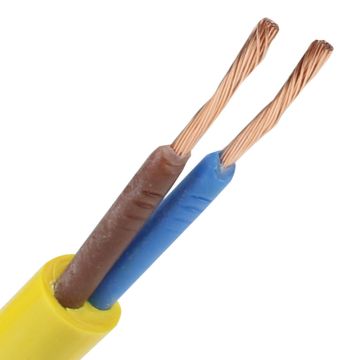 Pur kabel H07BQ-F 2x2.5mm² geel per rol 100 meter