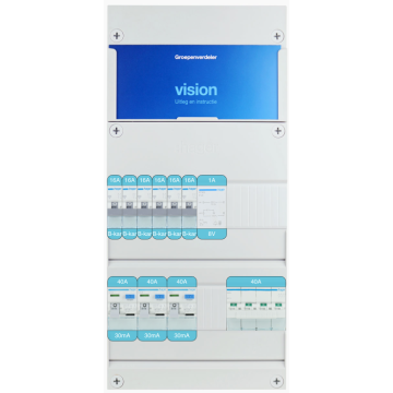Hager groepenkast 6 groepen + beltrafo 3 fase 220x475 (BxH)