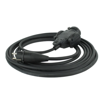 Verlengkabel 5 meter H07RN-F 3x1.5 met Schuko en 3V contrastekker