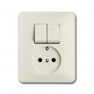 ABB Busch-Jaeger combinatie tweedelige wip en contactdoos zonder beschermingscontact - SI creme (4310/5 UJ-212-503)