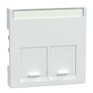 Merten by Schneider Electric systeem M centraalplaat 2-voudig voor RJ45 - actief wit (MTN469925)