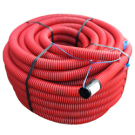 Frankische kabuflex mantelbuis met trekdraad en koppelstuk 50mm - rood rol 50 meter (19132050)
