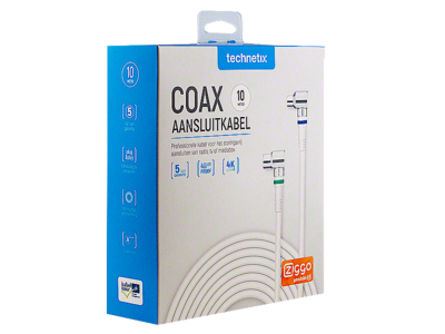 Technetix Coaxkabel IEC male/female 10M wit