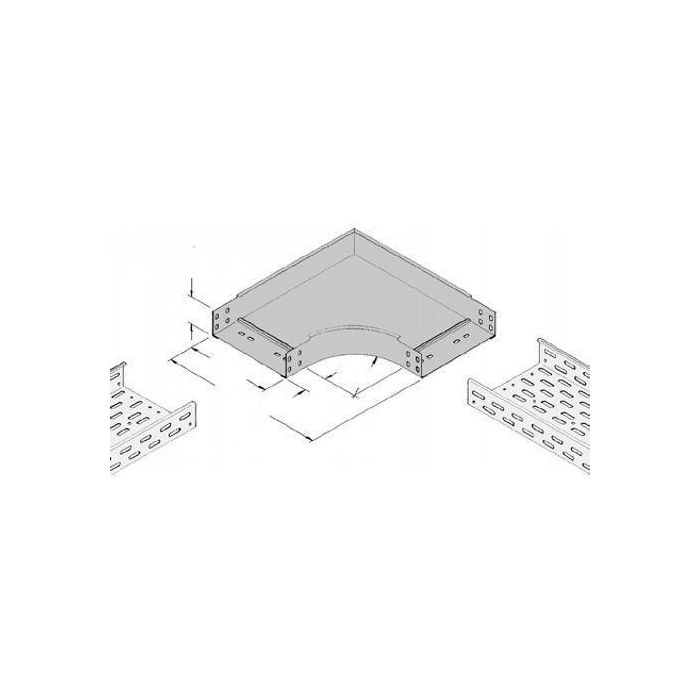 Niedax Kleinhuis kabelgoot bocht 90 graden voor 300mm breed (161013)
