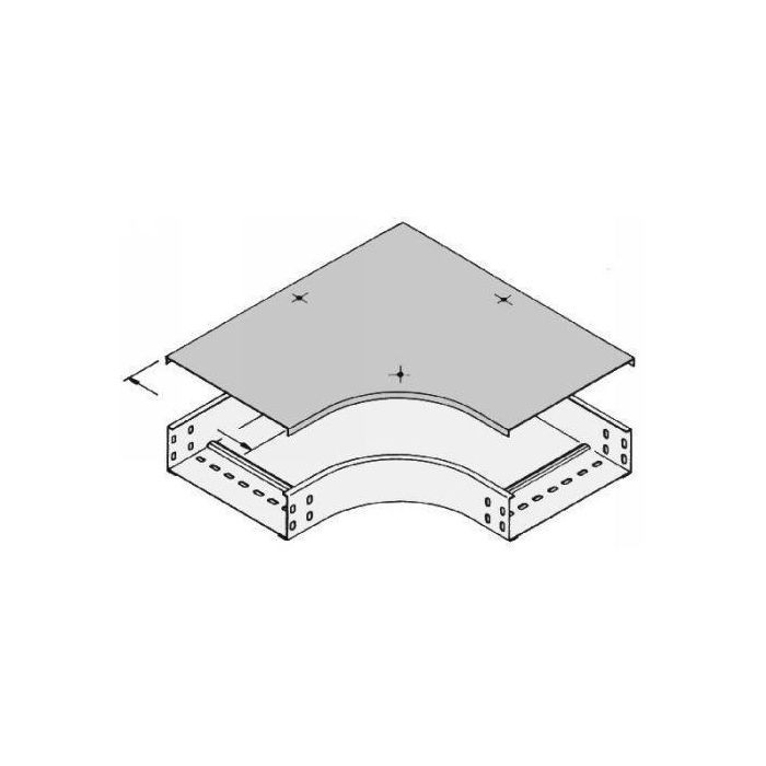 Niedax Kleinhuis kabelgoot deksel voor bocht 90 graden inclusief draaisluiting voor 300mm breed (161403)