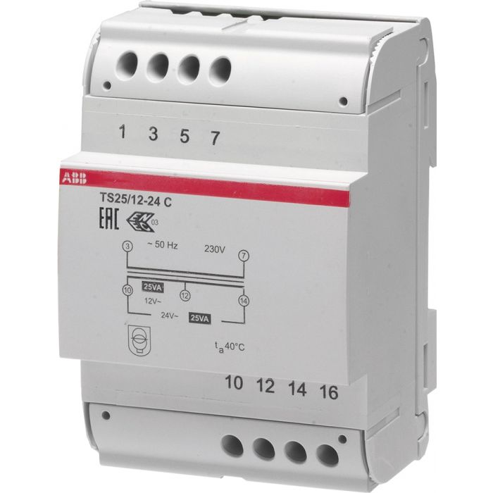 ABB beltrafo 25VA 4 M TS 25/1224C t.b.v. Ring deurbel en Nest Hello systemen
