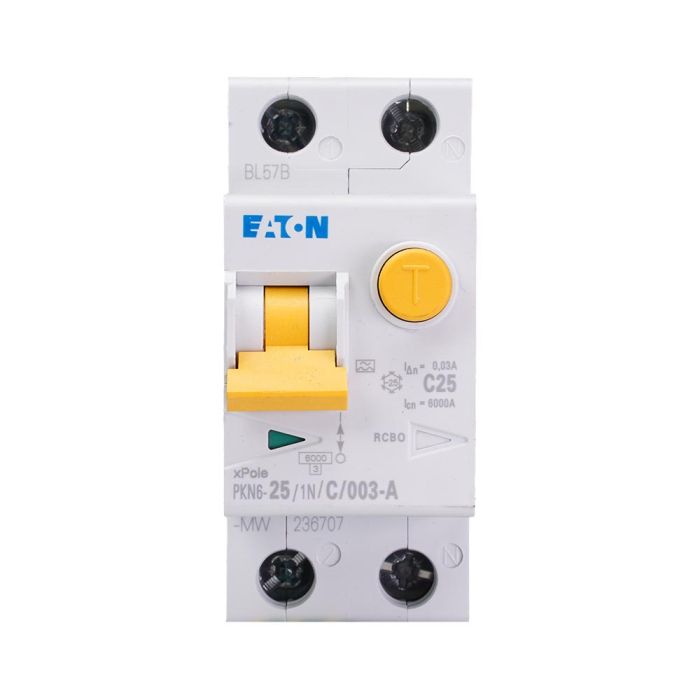 Eaton aardlekautomaat 1-polig+nul 25A C-kar 30mA (236707)