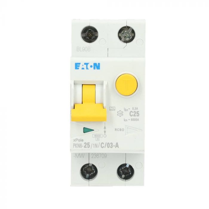 Eaton aardlekautomaat 1-polig+nul 25A C-kar 300mA (236709)