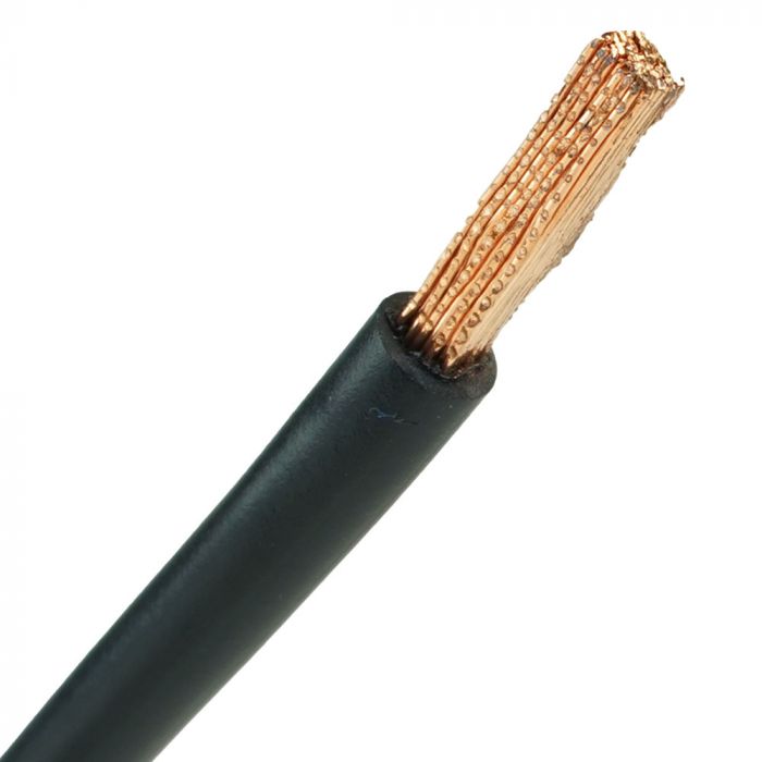 Aansluitdraad 6 mm² zwart 350 mm soepele kern en geperste uiteinden
