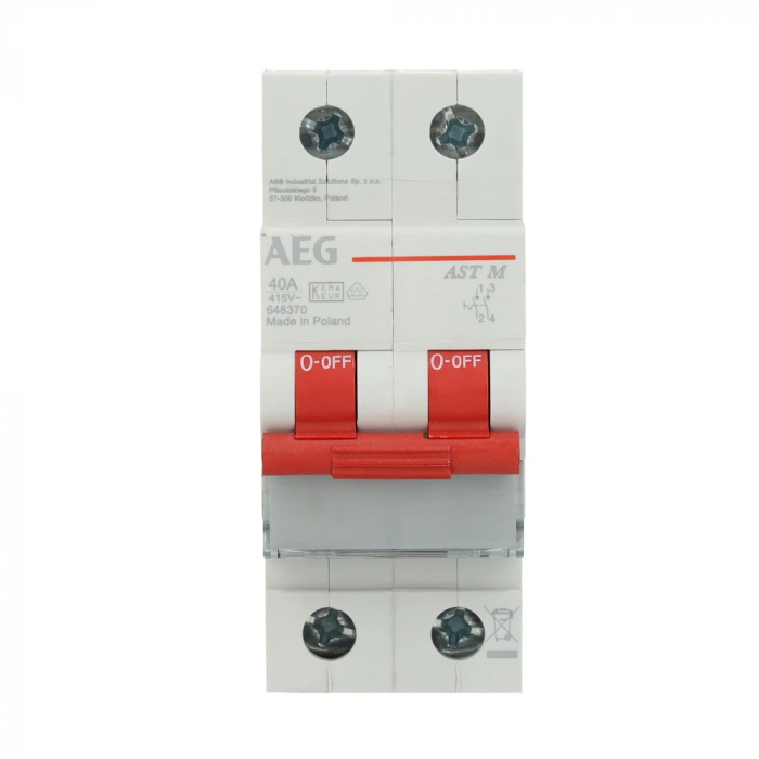 AEG hoofdschakelaar 2-polig 40A (ASTM4020)