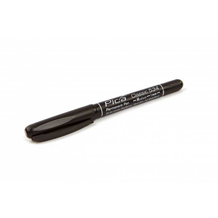 Pica permanent pen 1,0mm rond 534/46 set van 10 stuks - zwart (PI53446)
