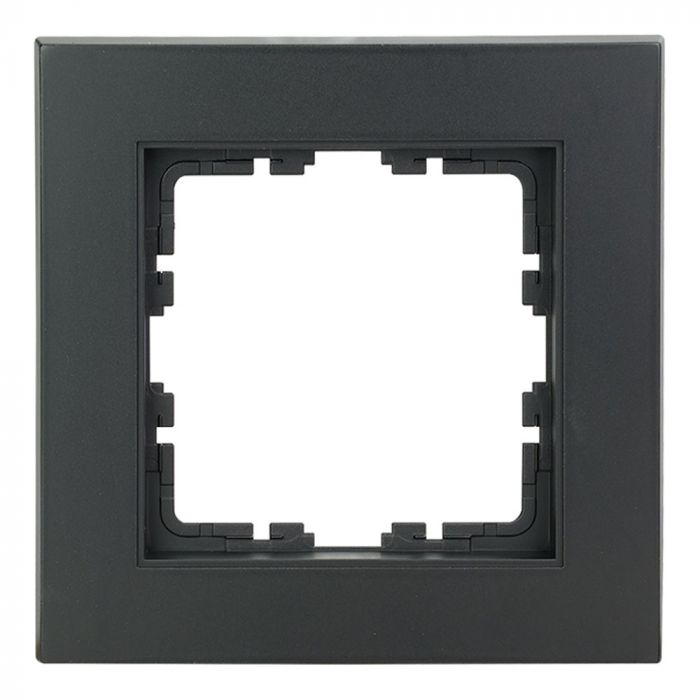 EMhub Quadro55 (by Kopp) afdekraam 1-voudig - zwart mat (4088088)