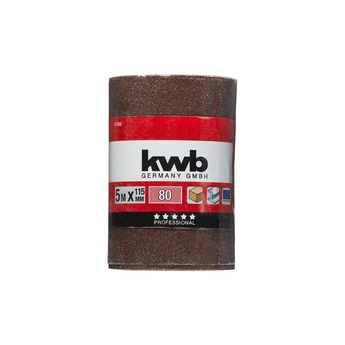 KWB schuurpapier op rol Korund schuurrol 115mm K80 - 5 meter (KWB817808)