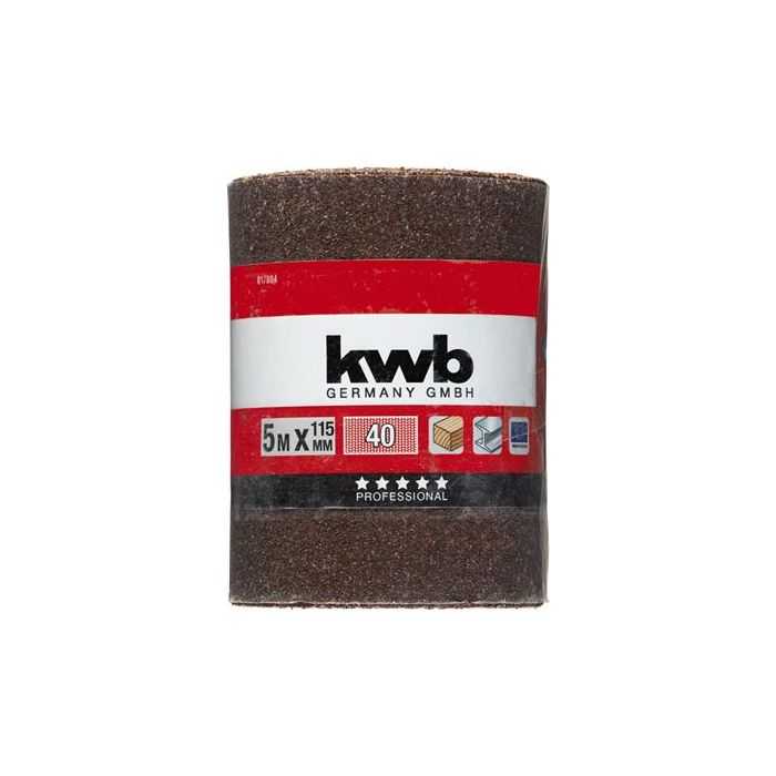 KWB schuurpapier op rol Korund schuurrol 115mm K40 - 5 meter (KWB817804)