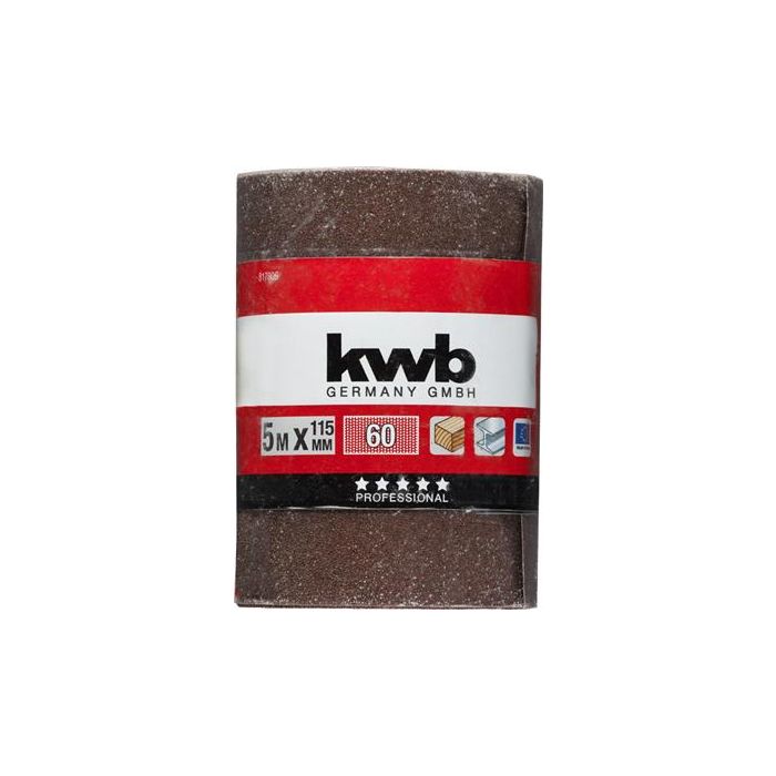 KWB schuurpapier op rol Korund schuurrol 115mm K60 - 5 meter (KWB817806)