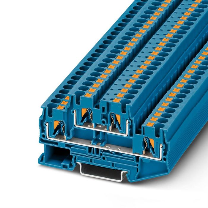 Phoenix Contact twee-etage rijgklem met push-in aansluiting 4 mm² - blauw per 50 stuks (PTTB 4 BU)