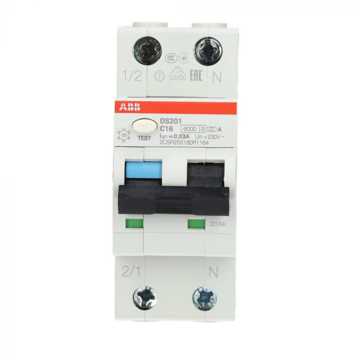 ABB aardlekautomaat 1-polig+nul 16A C-kar 30mA (2CSR255180R1164)