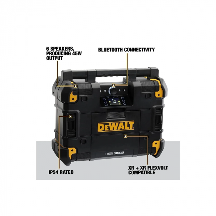DeWALT DAB+ FM bluetooth bouwradio 18V XR TSTAK (DWST1-81078-QW)