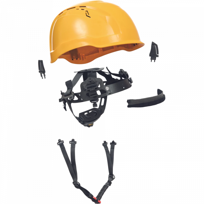 Alpinworker PRO veiligheidshelm ongeventileerd met geïntegreerde zweetband en instelbare maat 53-66 cm - geel (0601013670999)