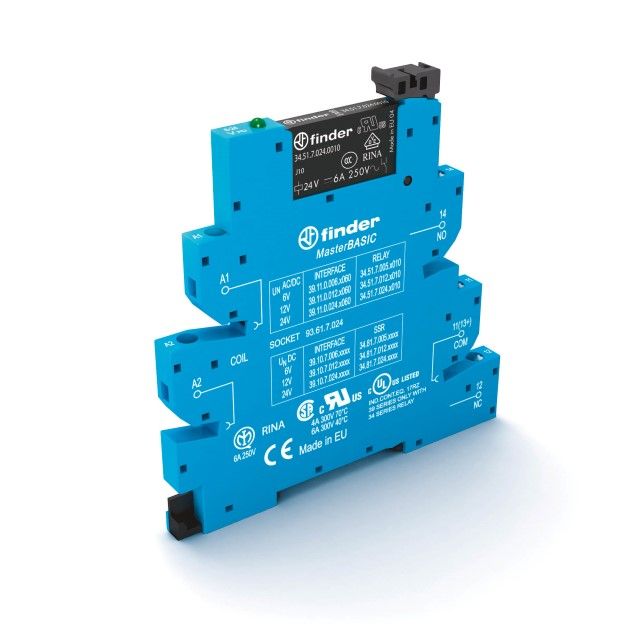 Finder interfacerelais 1 wisselcontact 6A 230V (39.11.8.230.0060)
