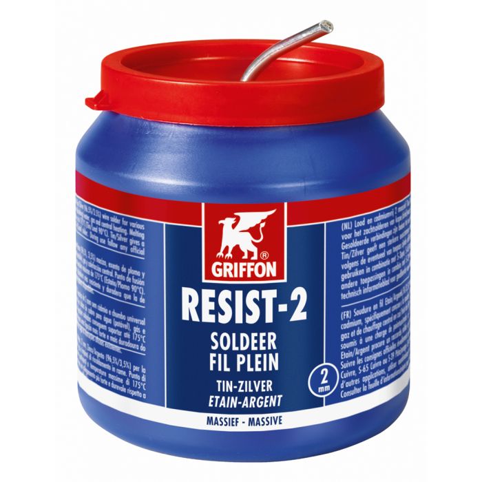 1236290 Griffon Resist-2® Solder Wire Tin/Silver 97/3 Solid Ø 2.0 mm Container 5