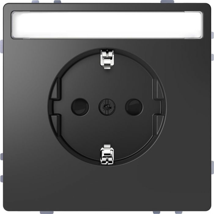 Schneider Electric D Life wandcontactdoos met tekstvenster en kinderbeveiliging - antraciet (MTN2302-6034)