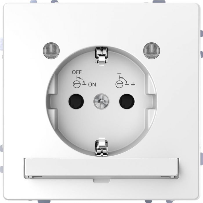 Schneider-Merten D Life wandcontactdoos met LED en kinderbeveiliging - lotuswit (MTN2304-6035)
