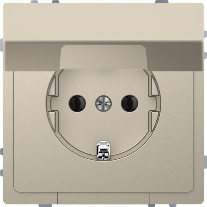 Schneider-Merten D Life wandcontactdoos met klapdeksel en kinderbeveiliging - sahara (MTN2310-6033)