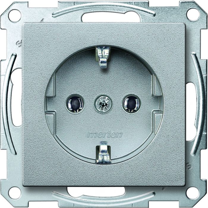 Schneider Electric systeem M SCHUKO wandcontactdoos met steekklemmen - aluminium (MTN2301-0460)