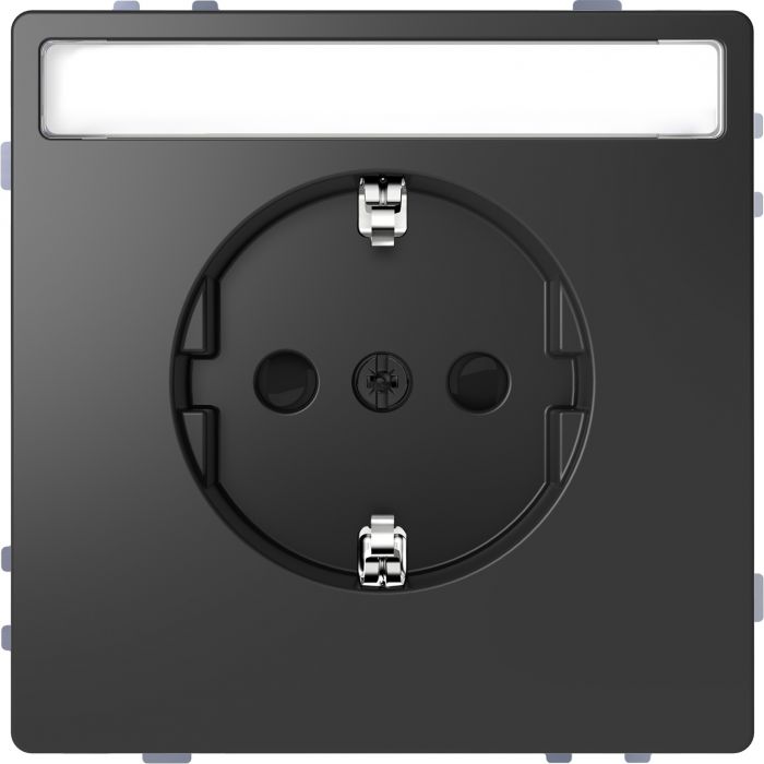 Schneider Electric D Life wandcontactdoos met tekstvenster en kinderbeveiliging - antraciet (MTN2302-6034)