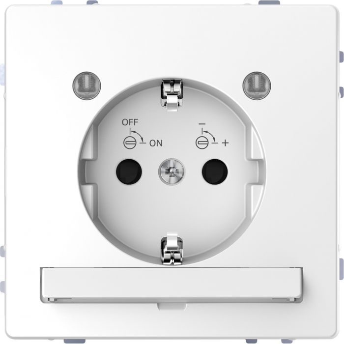 Schneider-Merten D Life wandcontactdoos met LED en kinderbeveiliging - lotuswit (MTN2304-6035)