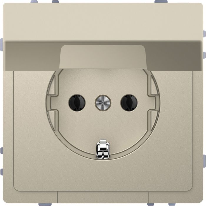 Schneider-Merten D Life wandcontactdoos met klapdeksel en kinderbeveiliging - sahara (MTN2310-6033)