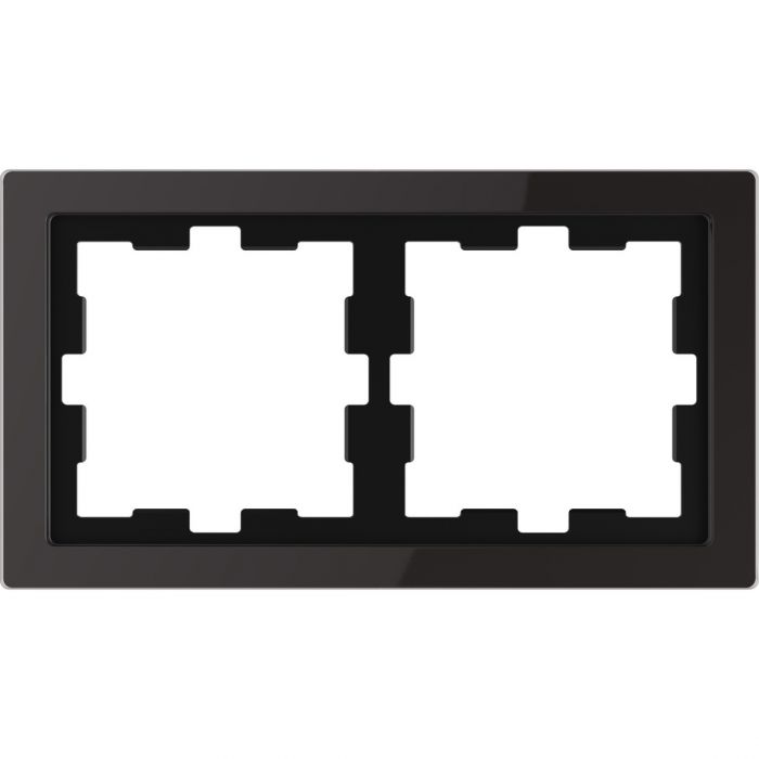 Schneider-Merten D Life afdekraam 2-voudig - glas zwart (MTN4020-6503)