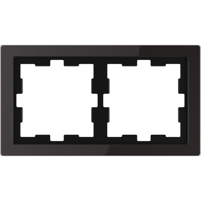 Schneider-Merten D Life afdekraam 2-voudig - glas zwart (MTN4020-6503)