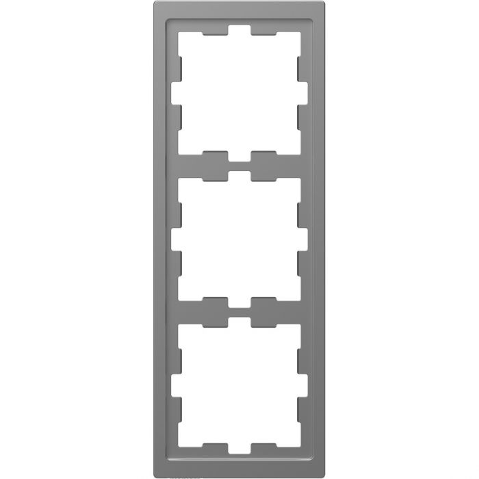 Schneider Electric D Life afdekraam 3-voudig - RVS look (MTN4030-6536)