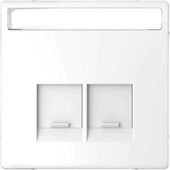 Schneider-Merten D Life centraalplaat 2-voudig met tekstvenster - lotuswit (MTN4574-6035)