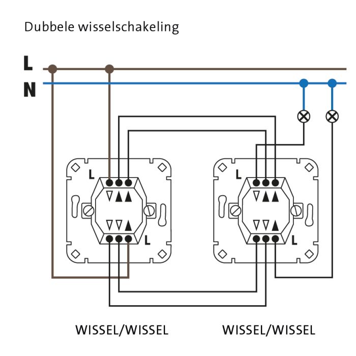 Kopp sokkel wissel-wissel schakelaar inbouw (503300007)