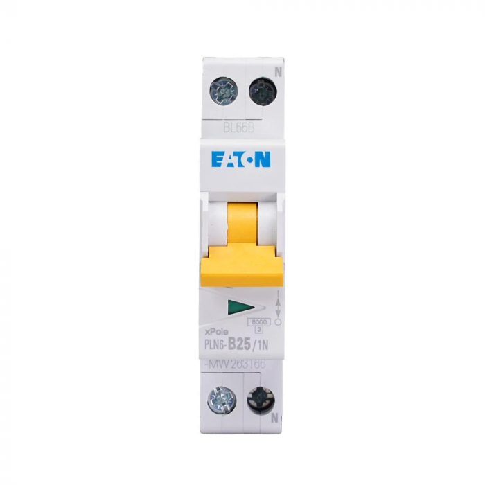 Eaton installatieautomaat 1-polig+nul 25A B-kar (263166)