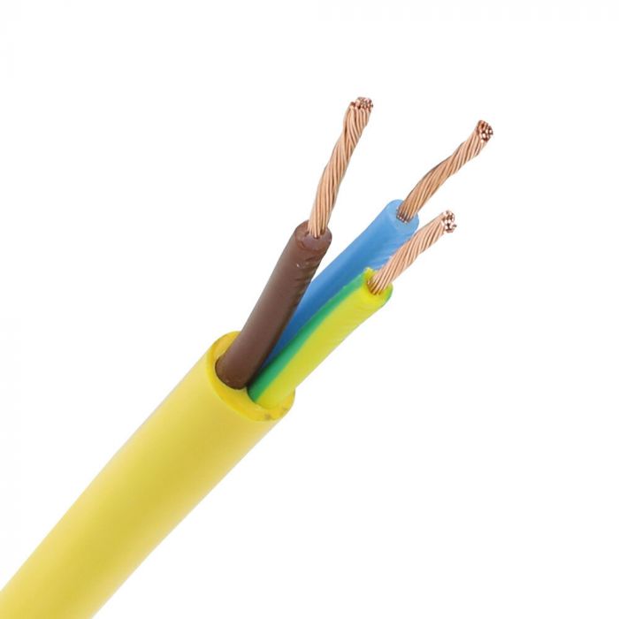 Pur kabel 3x4 (H07BQ-F) geel - per meter