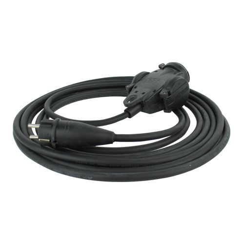 Verlengkabel 10 meter H07RN-F 3x2,5 met Schuko en 3V contrastekker