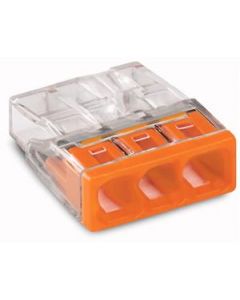 Wago steekklem 3-voudig 0,5-2,5mm2 oranje per 100 stuks (2273-203)