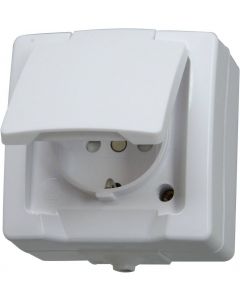Kopp NAUTIC stopcontact ip44 met randaarde 1-voudig opbouw wit